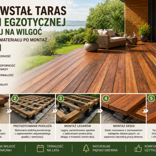 Jak powstał taras z deski egzotycznej odpornej na wilgoć – od wyboru materiału po montaż – Case Study