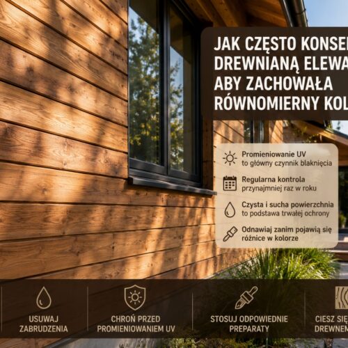 Jak często konserwować drewnianą elewację, aby zachowała równomierny kolor?