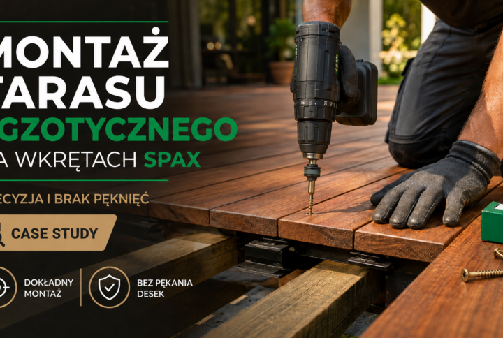 Montaż tarasu egzotycznego na wkrętach SPAX – precyzja i brak pęknięć – Case Study