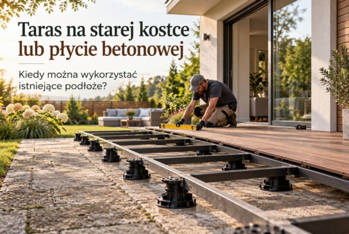 Taras na starej kostce lub płycie betonowej – kiedy można wykorzystać istniejące podłoże?
