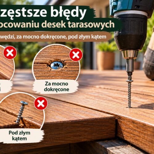 Za blisko krawędzi, za mocno dokręcone, pod złym kątem – najczęstsze błędy przy mocowaniu desek