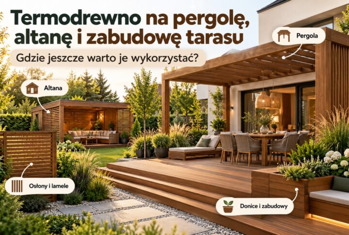 Termodrewno na pergolę, altanę i zabudowę tarasu – gdzie jeszcze warto je wykorzystać?